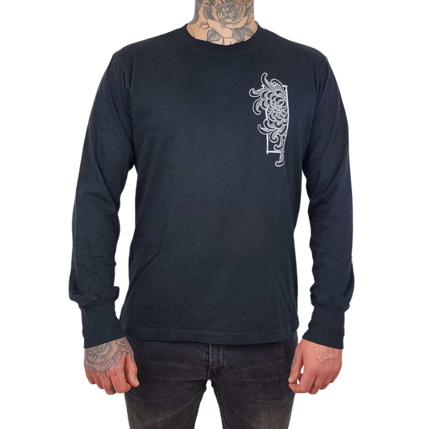 Black Flower Longsleeve Tee