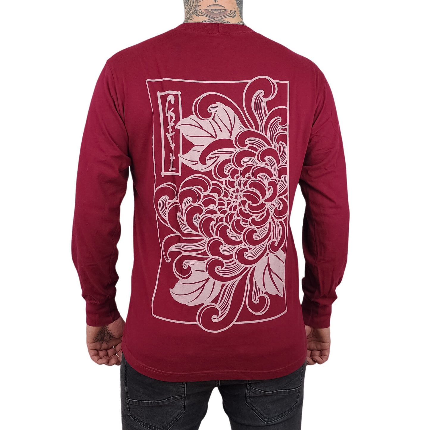 Maroon Flower Longsleeve Tee