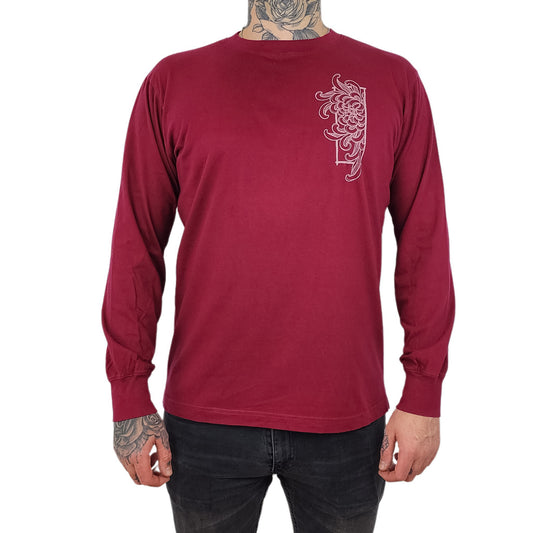 Maroon Flower Longsleeve Tee