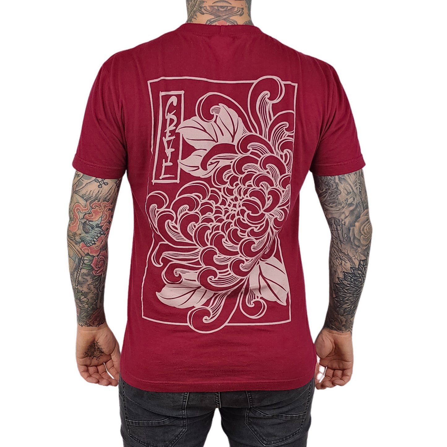 Maroon Flower Tee