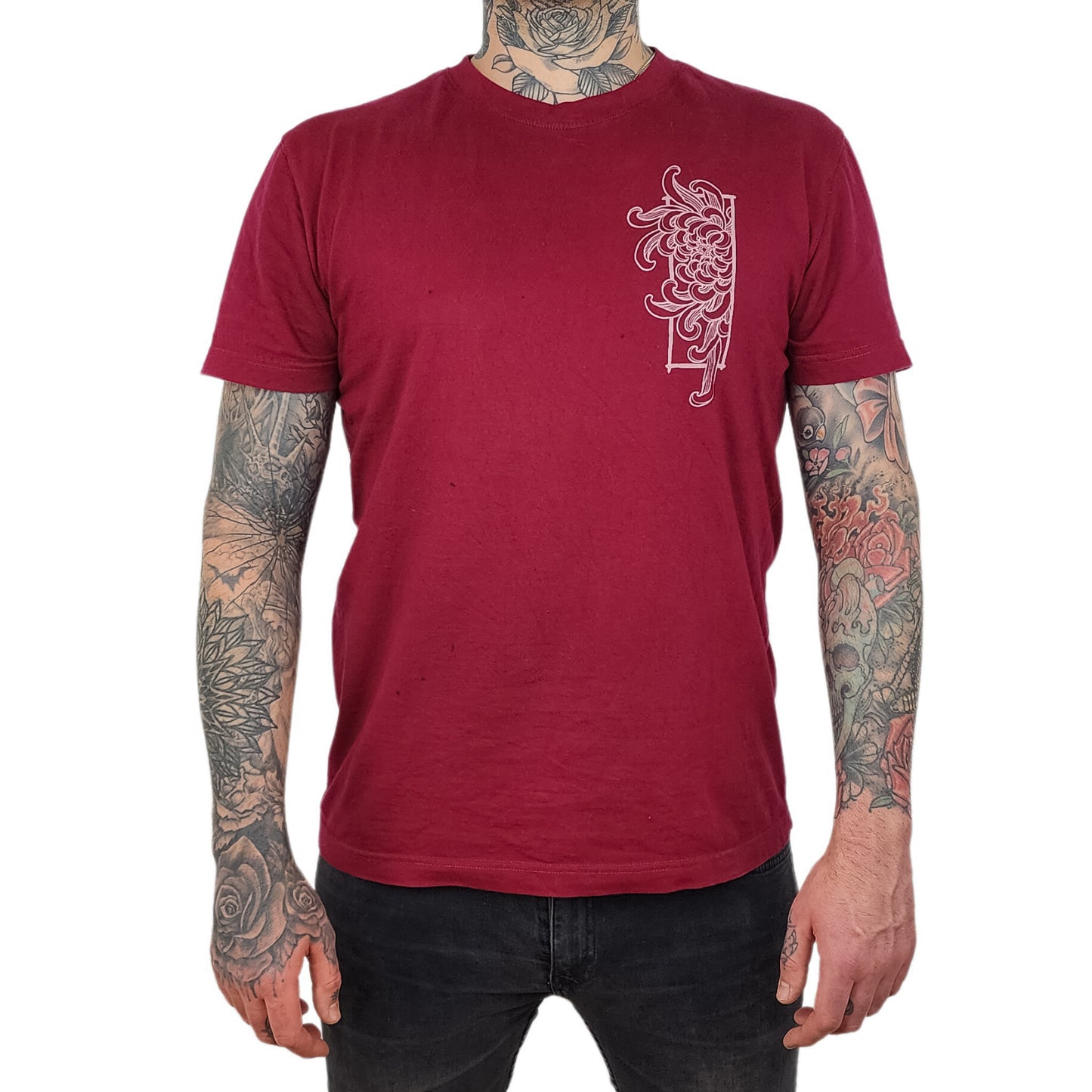 Maroon Flower Tee