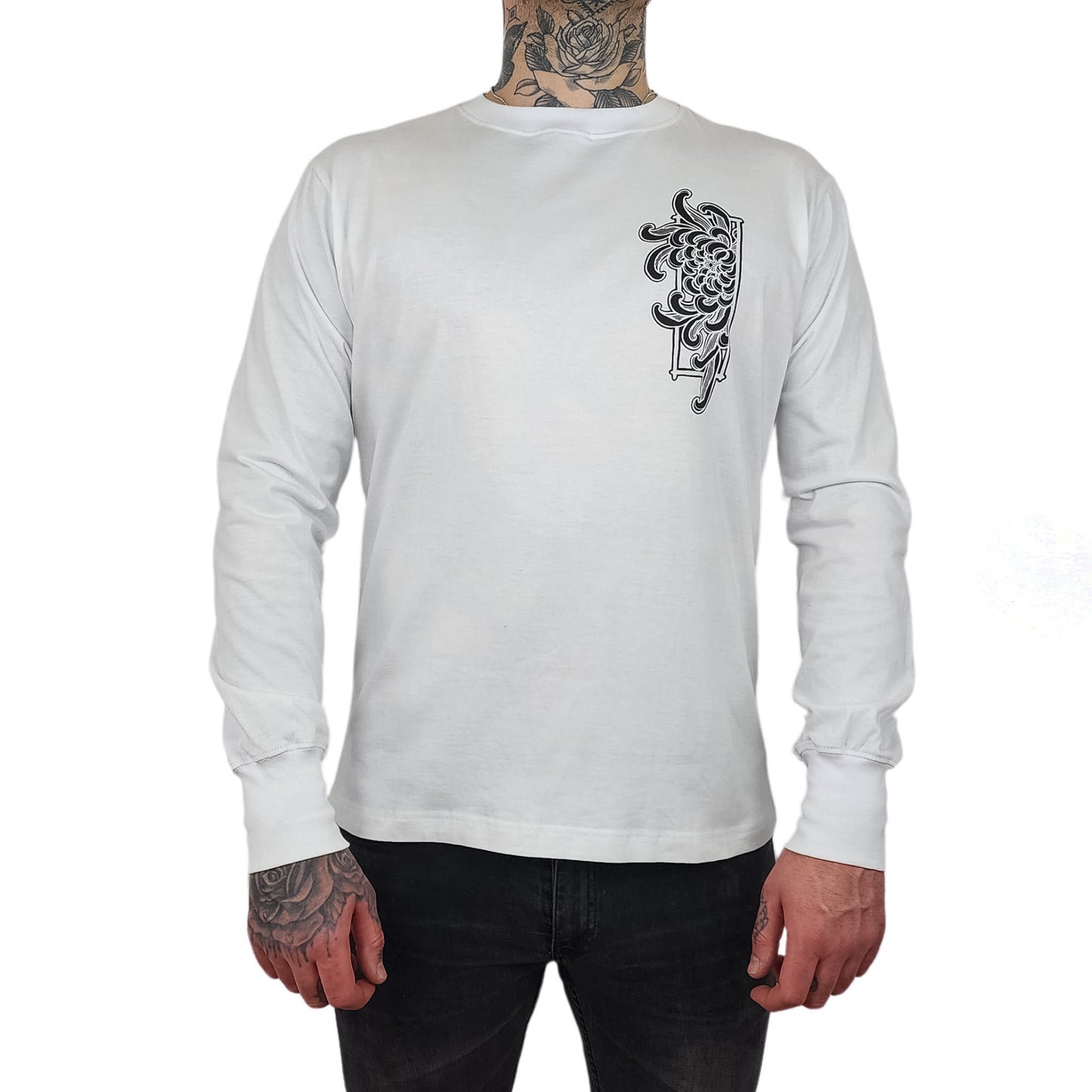 White Flower Longsleeve Tee