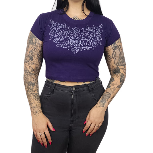 Purple Paisley Cropped Top