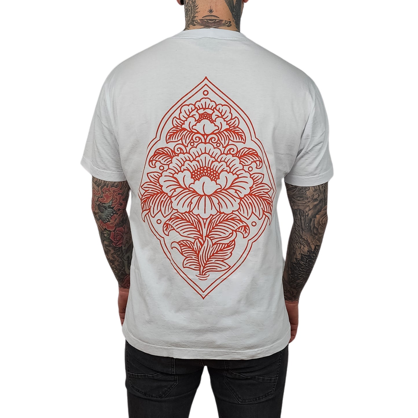 White Ornamental Flower Tee