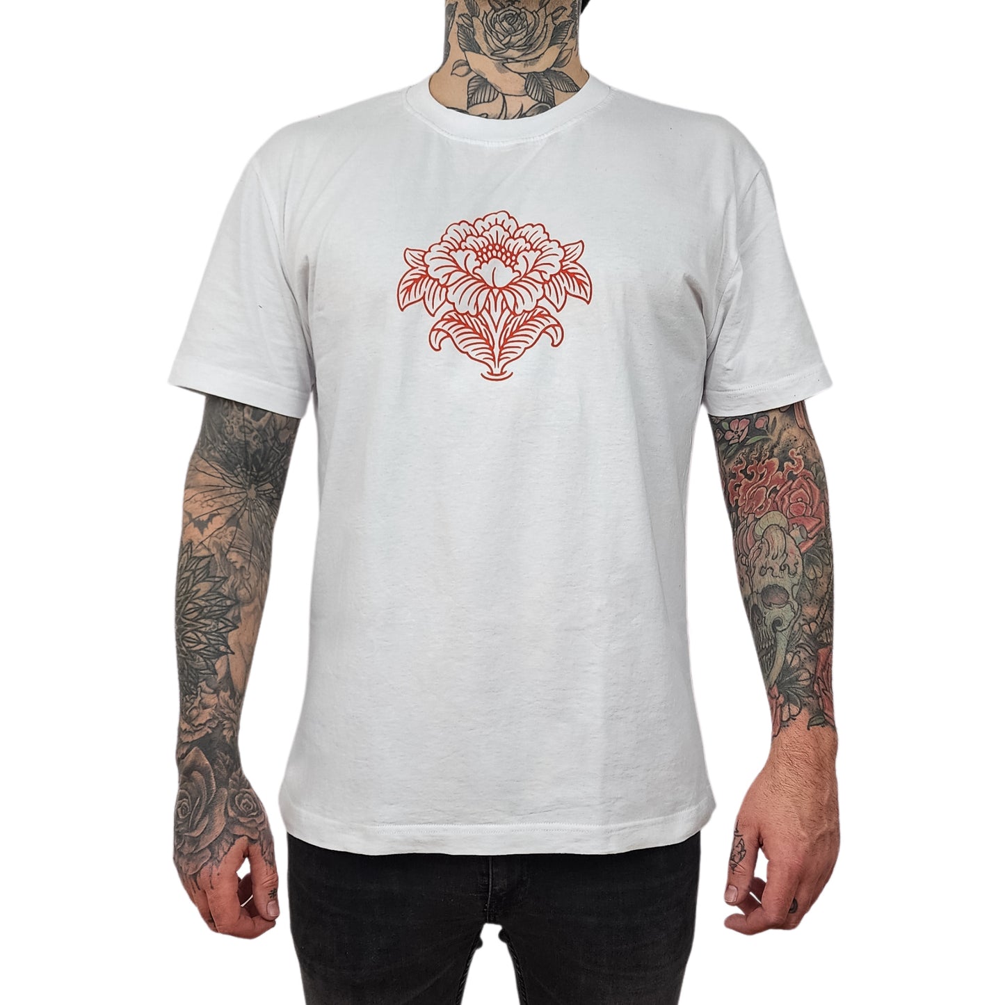 White Ornamental Flower Tee